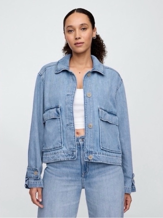 GAP Jackets & Blazers - GAP Light Blue Denim Utility Jacket